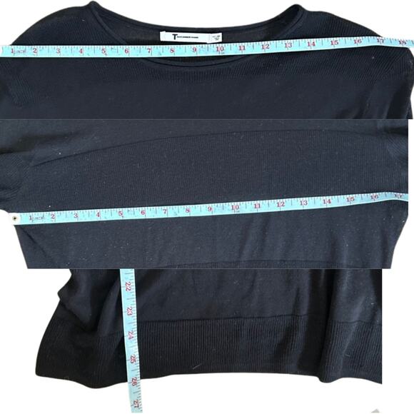 Alexander Wang T Sheer Black Knit Top – Relaxed Fit Long Sleeve, XS - Picture 5 of 7
